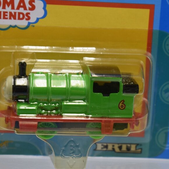Percy 6 Green Engine ERTL Diecast Thomas & Friends Wooden Railway Train 2000 New - Picture 4 of 12